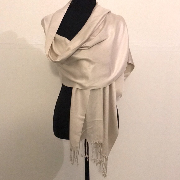 BCBGMAXAZRIA | Sand/Cream Pashmina | Wrap | Shrug - Picture 3 of 9